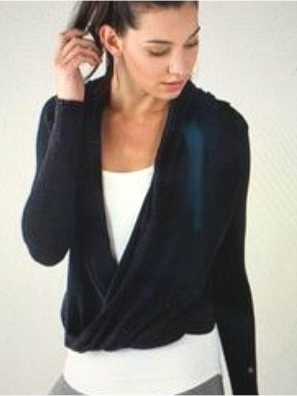 Lululemon Black Twist-Front Long Sleeve Sweater